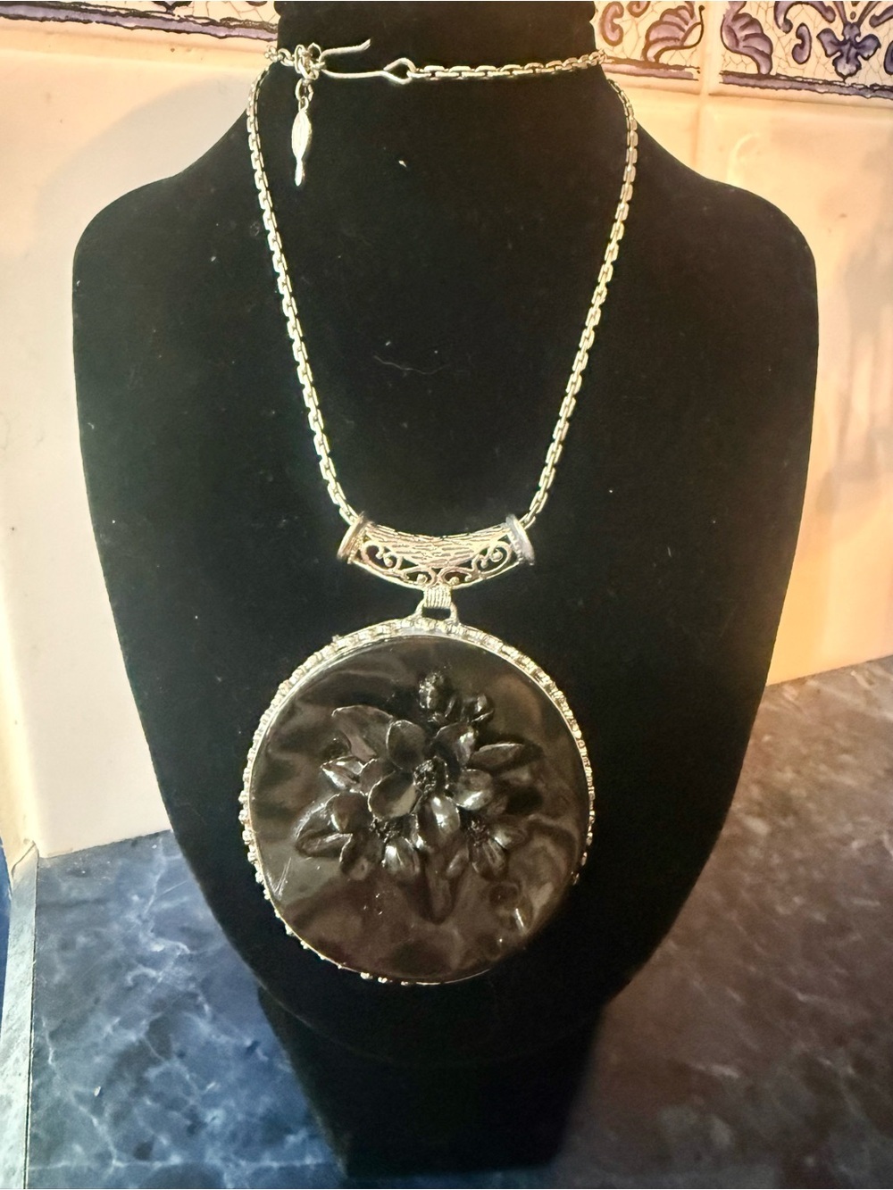 Vintage 1960s Sarah Coventry "Black Beauty" Reversible Pendant Necklace